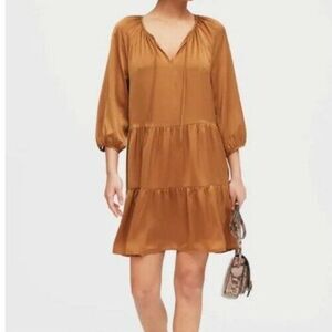 Banana Republic Satin Tiered Swing Boho Dress
